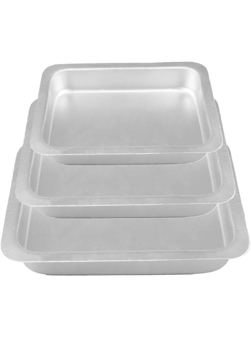 Set of 3 rectangular aluminum baking trays 35/30/25cm - Image 2